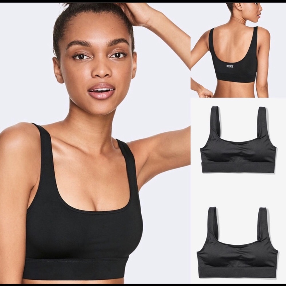 VS PINK Black Sports Bra w/Removable Padding